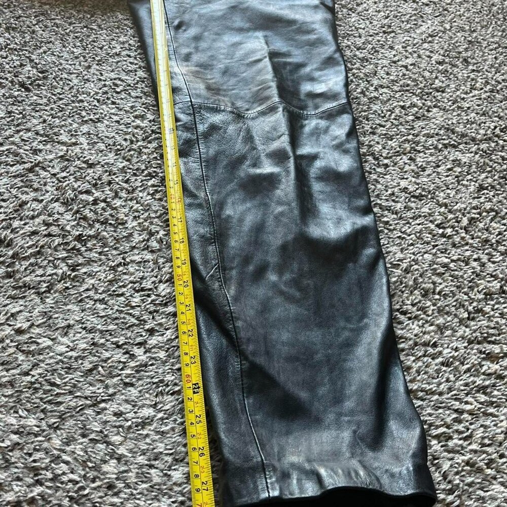 Vintage 70s Evan Davies Black Nappa Cow Leather Pants Womens 4 Retro Punk Whimsy - Picture 8 of 8
